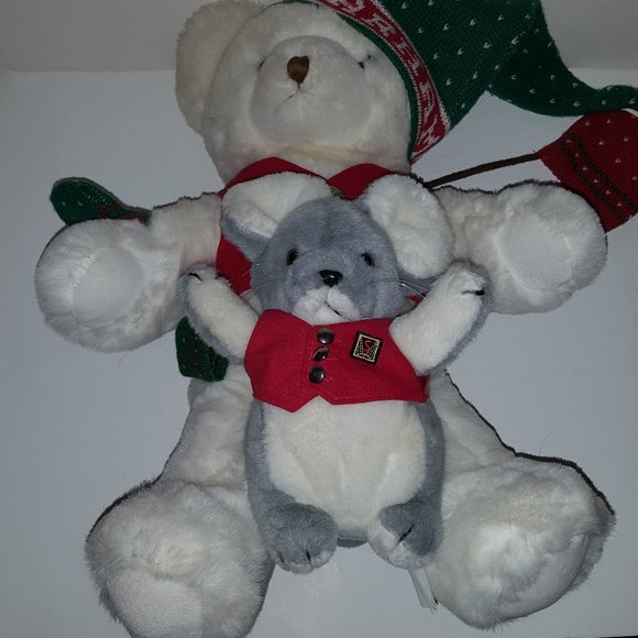 Vintage Christmas Plush Bear Abearham & Straus the Mouse Holiday '87 - Picture 12 of 16